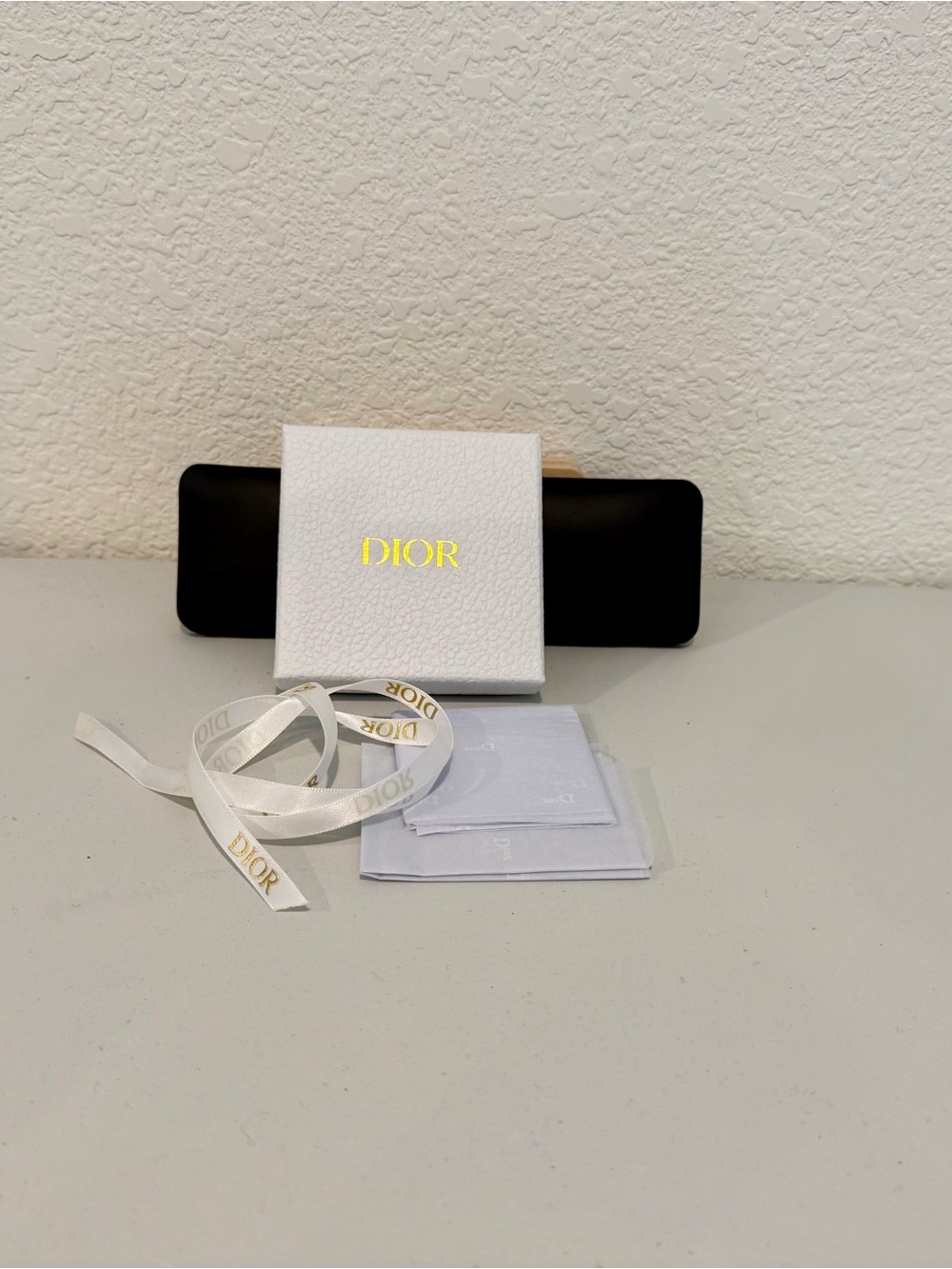 Dior White & Gold Jewelry Gift Set with Gold Logo